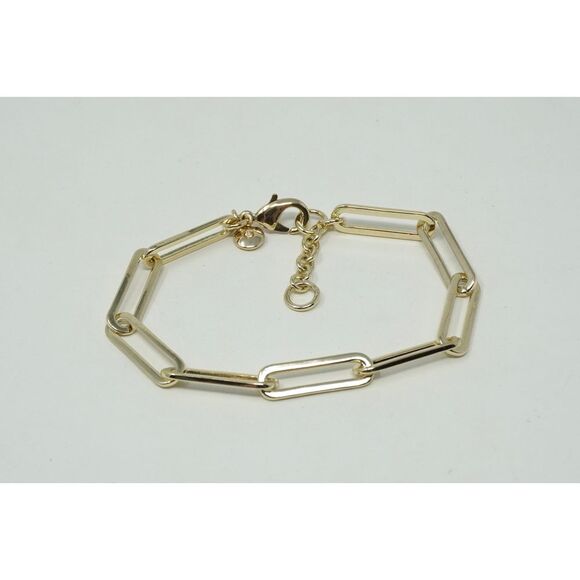 J. Crew‎ THREE Piece Gold Tone Layering and Bracelet Set NWT Paperclip Chains - Picture 9 of 10